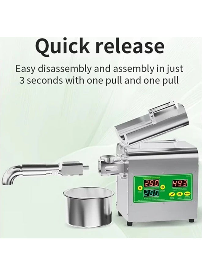 DubaiGallery 800W Stainless Steel Electric Oil Press Machine with Digital Display & 3-Pin Plug, Cold & Hot Oil Extractor, Automatic Oil Expeller for Seeds, Nuts, Grains & Olives – Compact Oil Maker for Home Use, Spice Shops, Dry Fruit Stores, Restaurants, Small Businesses & Coffee Shops - Image 5